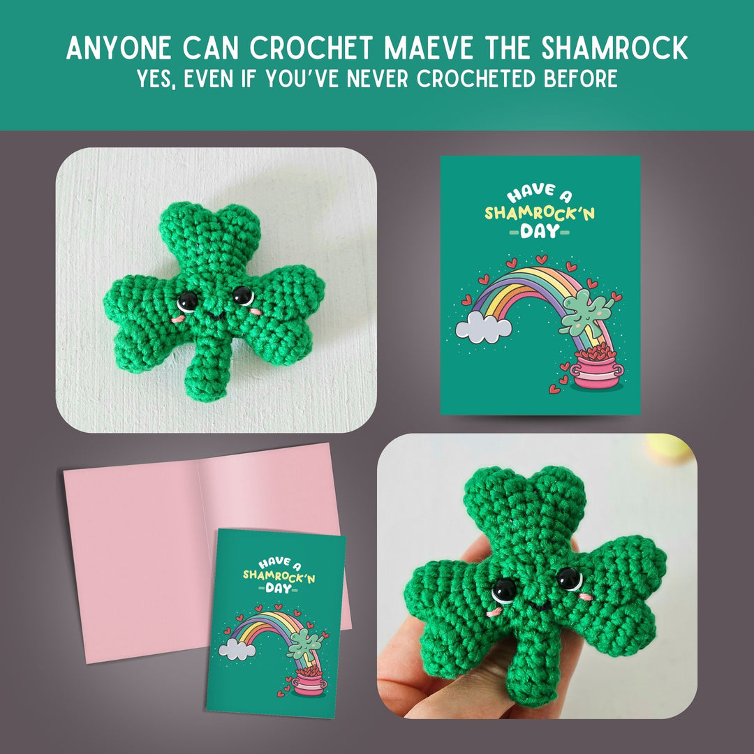 Shamrock Crochet Pattern & Matching Card: "Have A Shamrock'n Day"