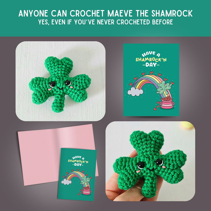 Shamrock Crochet Pattern & Matching Card: "Have A Shamrock'n Day"