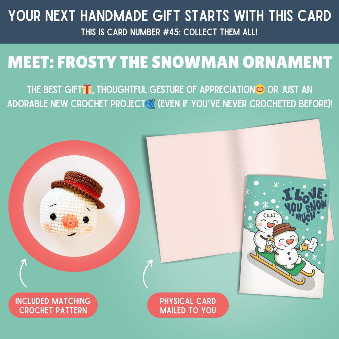 Snowman Crochet Pattern & Matching Greeting Card (Limit 1 Free Per Customer)