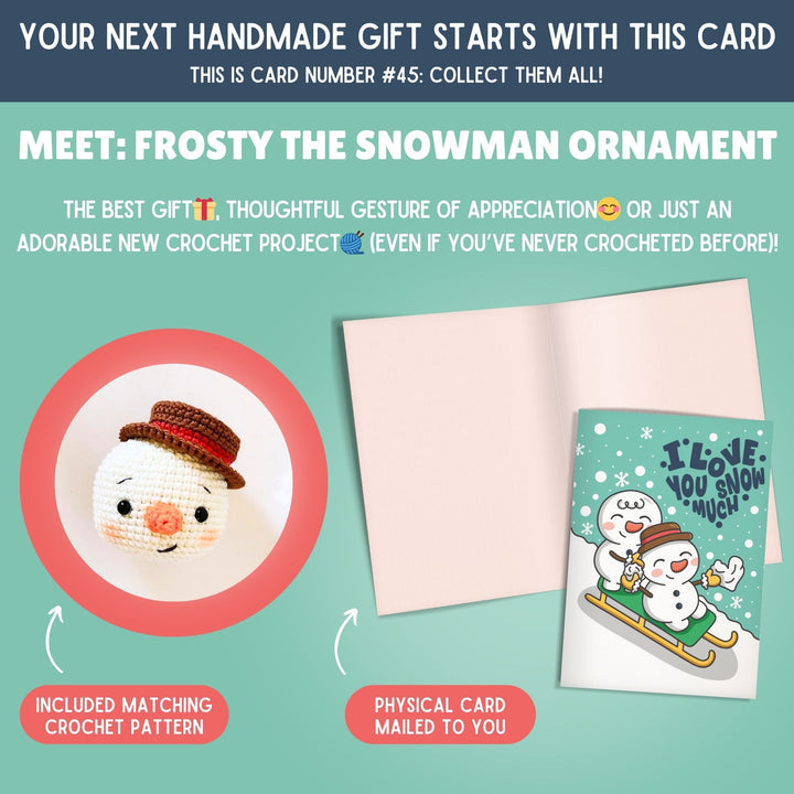 Snowman Crochet Pattern & Matching Greeting Card (Limit 1 Free Per Customer)