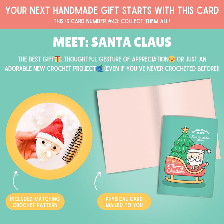 4 Magical Crochet Greeting Cards & Patterns Holiday Bundle