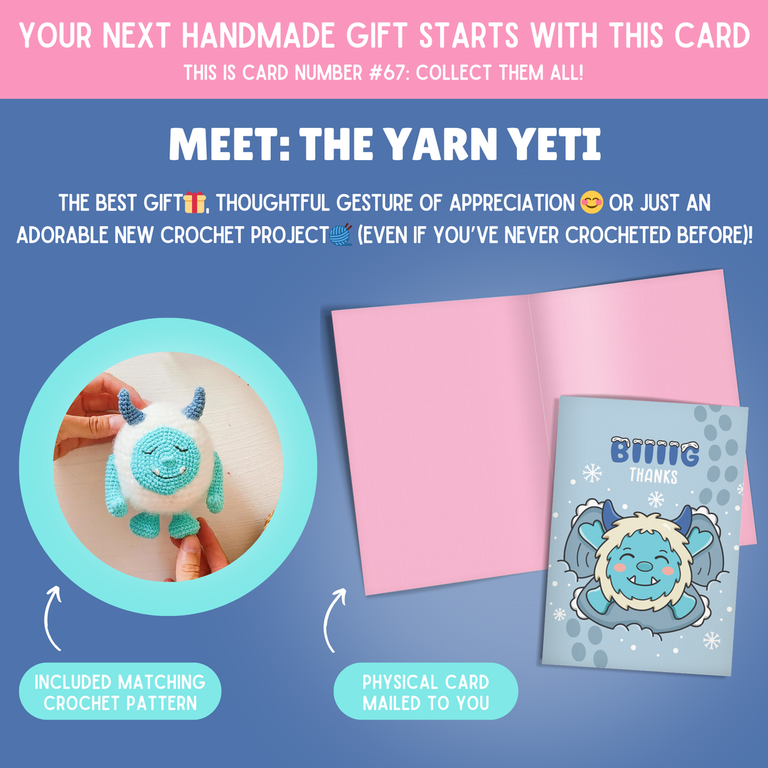 Yarn Yeti Crochet Pattern Matching Card: