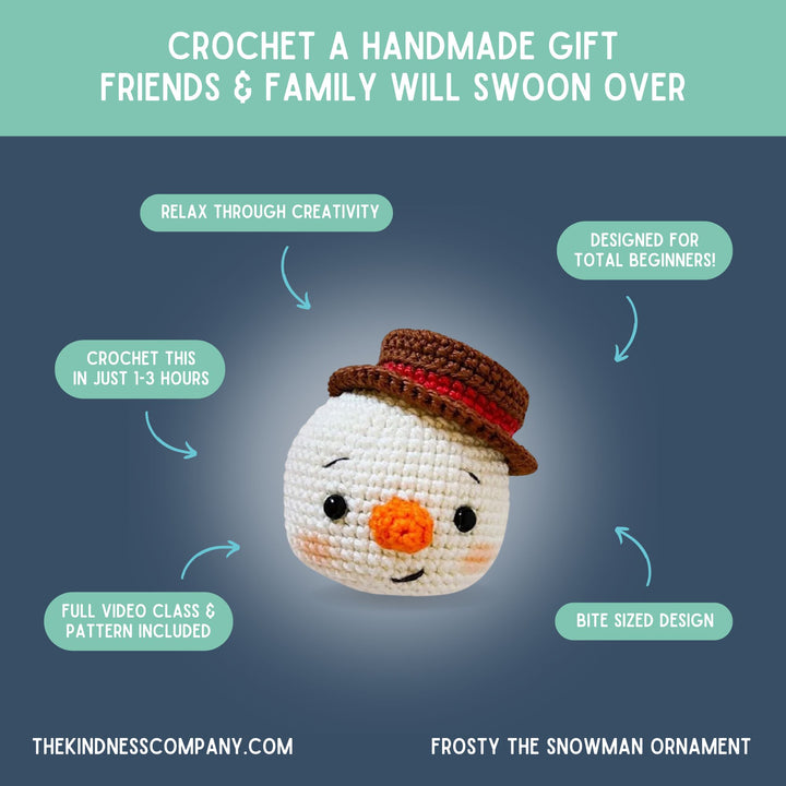 Snowman Crochet Pattern & Matching Greeting Card (Limit 1 Free Per Customer)