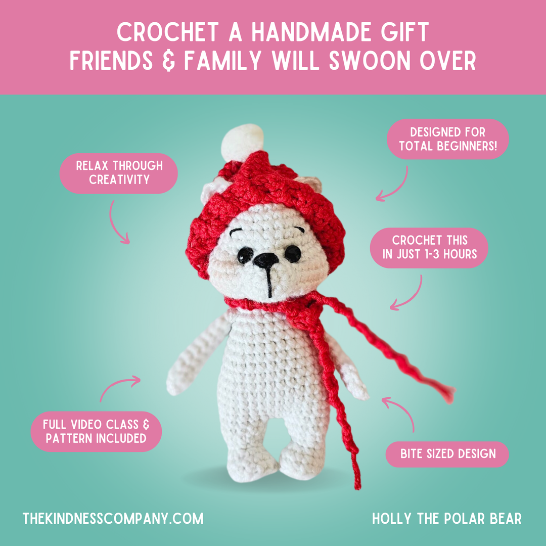 Polar Bear Crochet Pattern & Matching Card: "Wishing you a Magical, Beary Merry Christmas"
