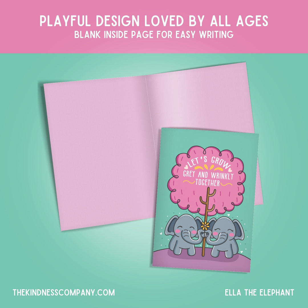 Elephant Crochet Pattern & Matching Card: "Let's Grow Together"