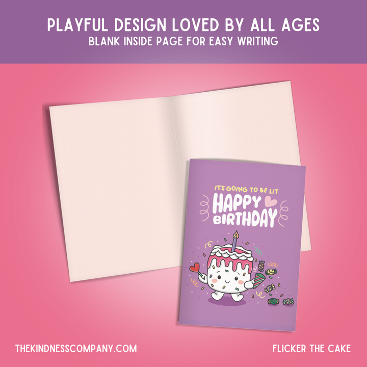 Cake Crochet Pattern & Matching Card: "It's Going To Lit Happy Birthday"