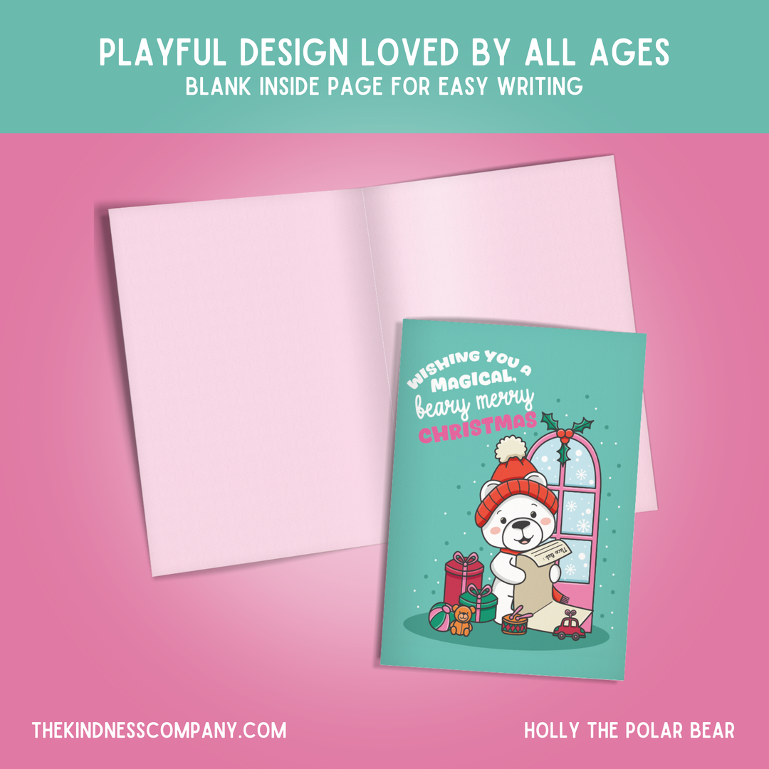 Polar Bear Crochet Pattern & Matching Card: "Wishing you a Magical, Beary Merry Christmas"