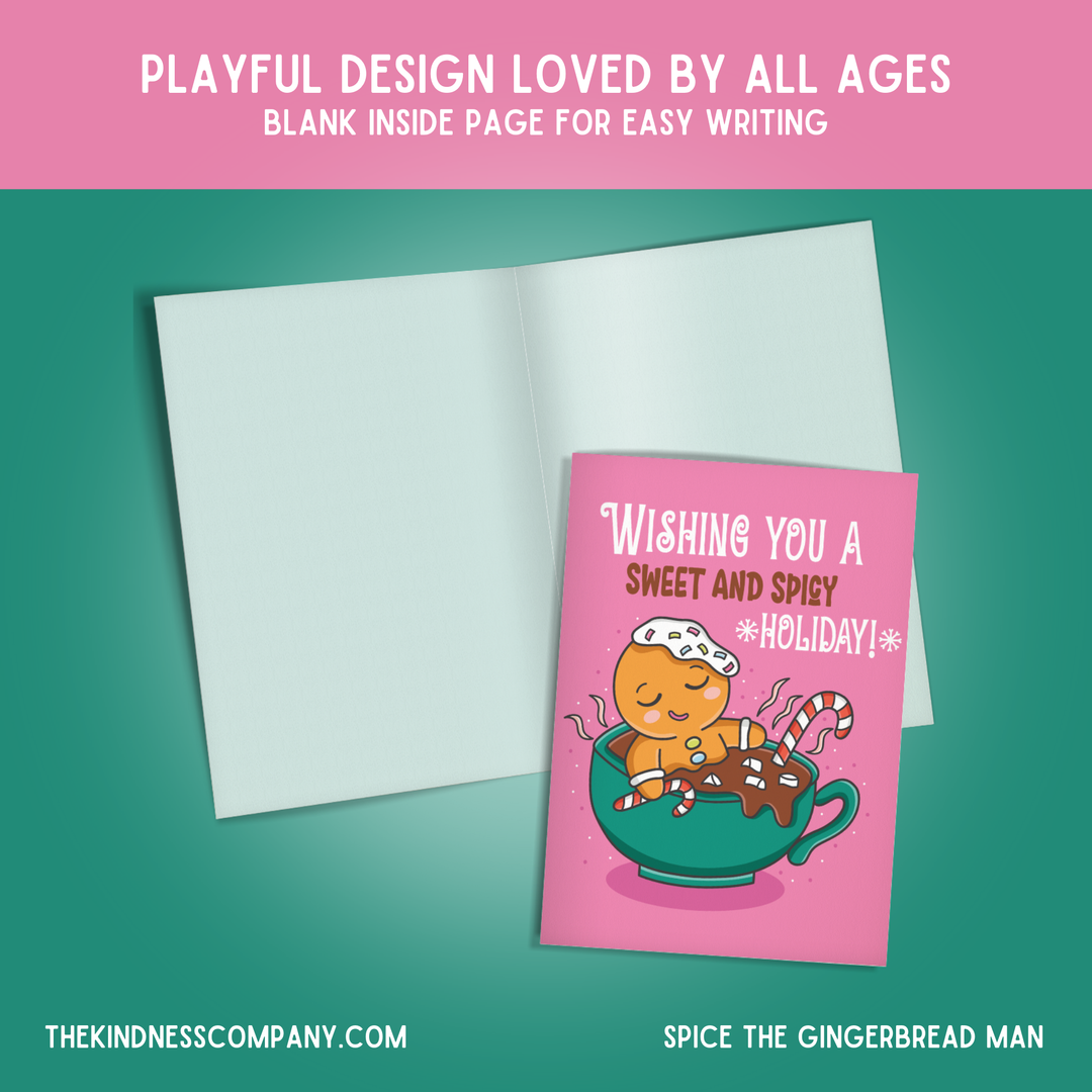 Gingerbread Man Crochet Pattern & Matching Card: "Wishing You a Sweet and Spicy Holiday!"