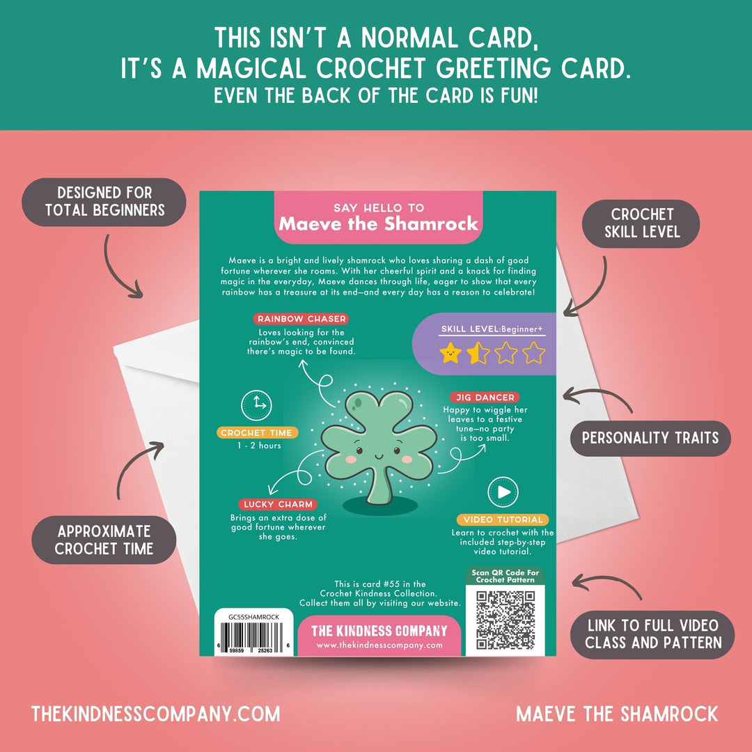 Shamrock Crochet Pattern & Matching Card: "Have A Shamrock'n Day"