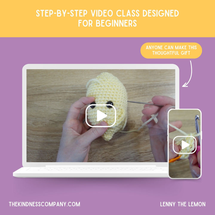 Lemon Crochet Pattern & Matching Card: "Feel Better Soon"