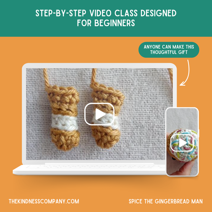Gingerbread Man Crochet Pattern & Matching Card: "Wishing You a Sweet and Spicy Holiday!"