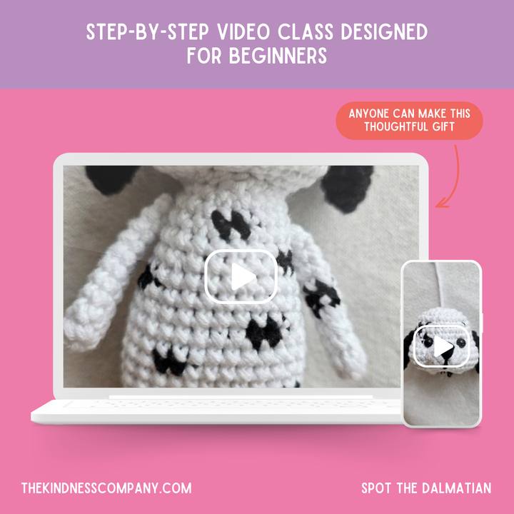 Dalmatian Crochet Pattern & Matching Card: "You've Got A Spot In My Heart"