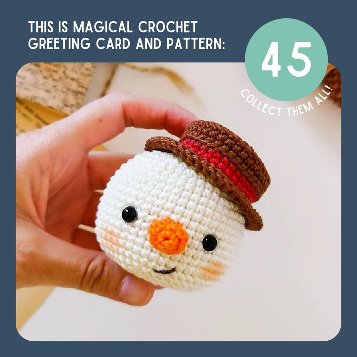 Snowman Crochet Pattern & Matching Greeting Card (Limit 1 Free Per Customer)