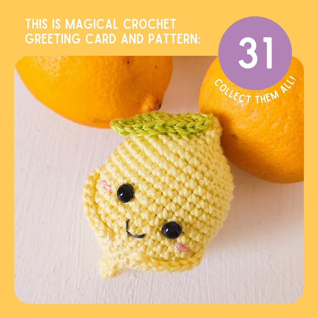 Lemon Crochet Pattern & Matching Card: "Feel Better Soon"
