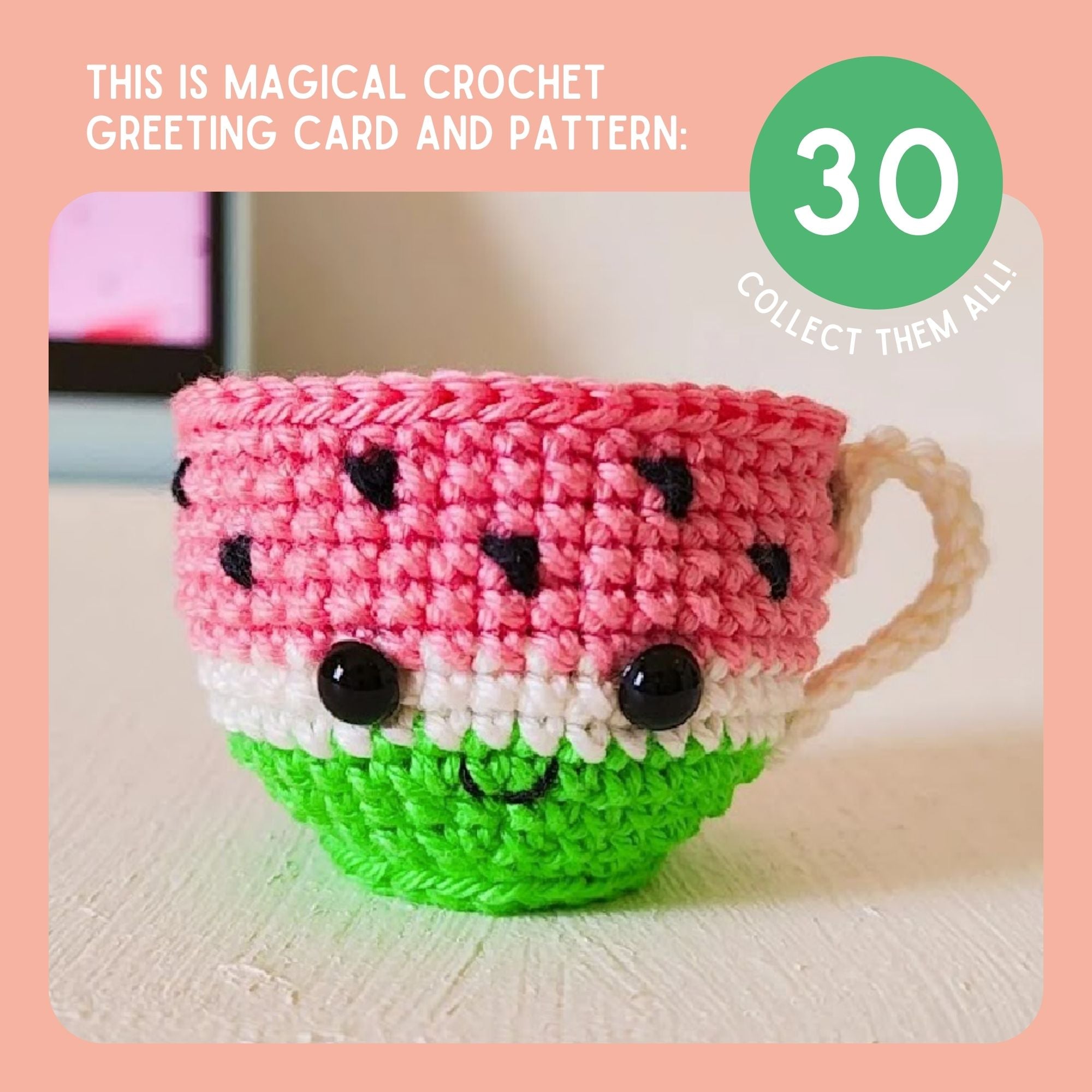 Teacup Crochet Pattern & Matching Card: 