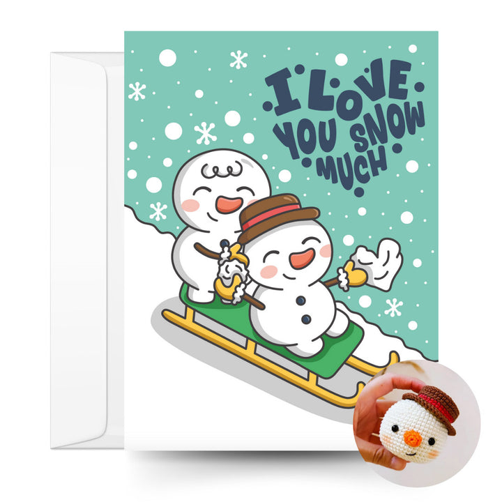 Snowman Crochet Pattern & Matching Greeting Card (Limit 1 Free Per Customer)