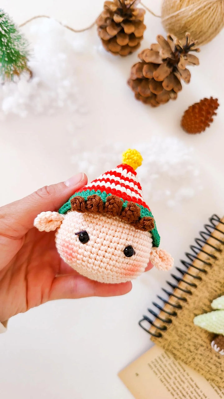 Holiday Crochet Pattern Ornament Collection: Mrs. Claus, Santa Claus, Comet the Reindeer, Tinsel Toe the Elf