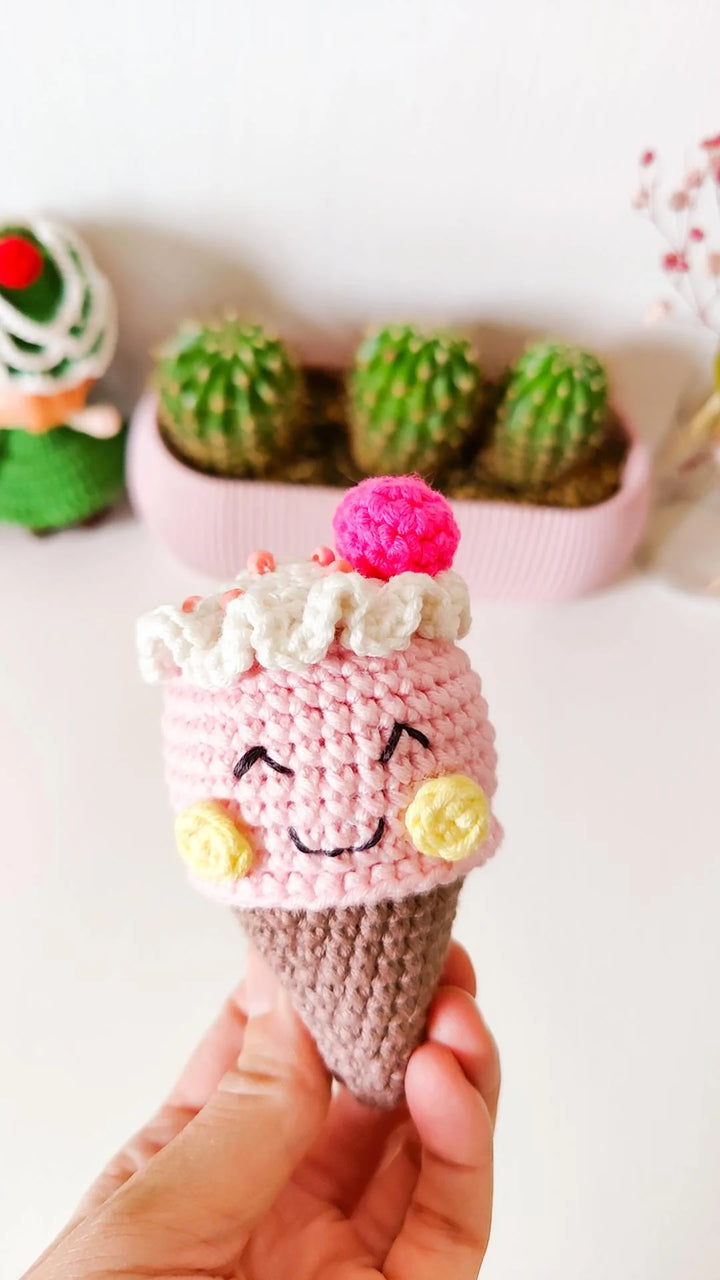 Isabella the Ice Cream Cone "Melting Hearts" Crochet Pattern