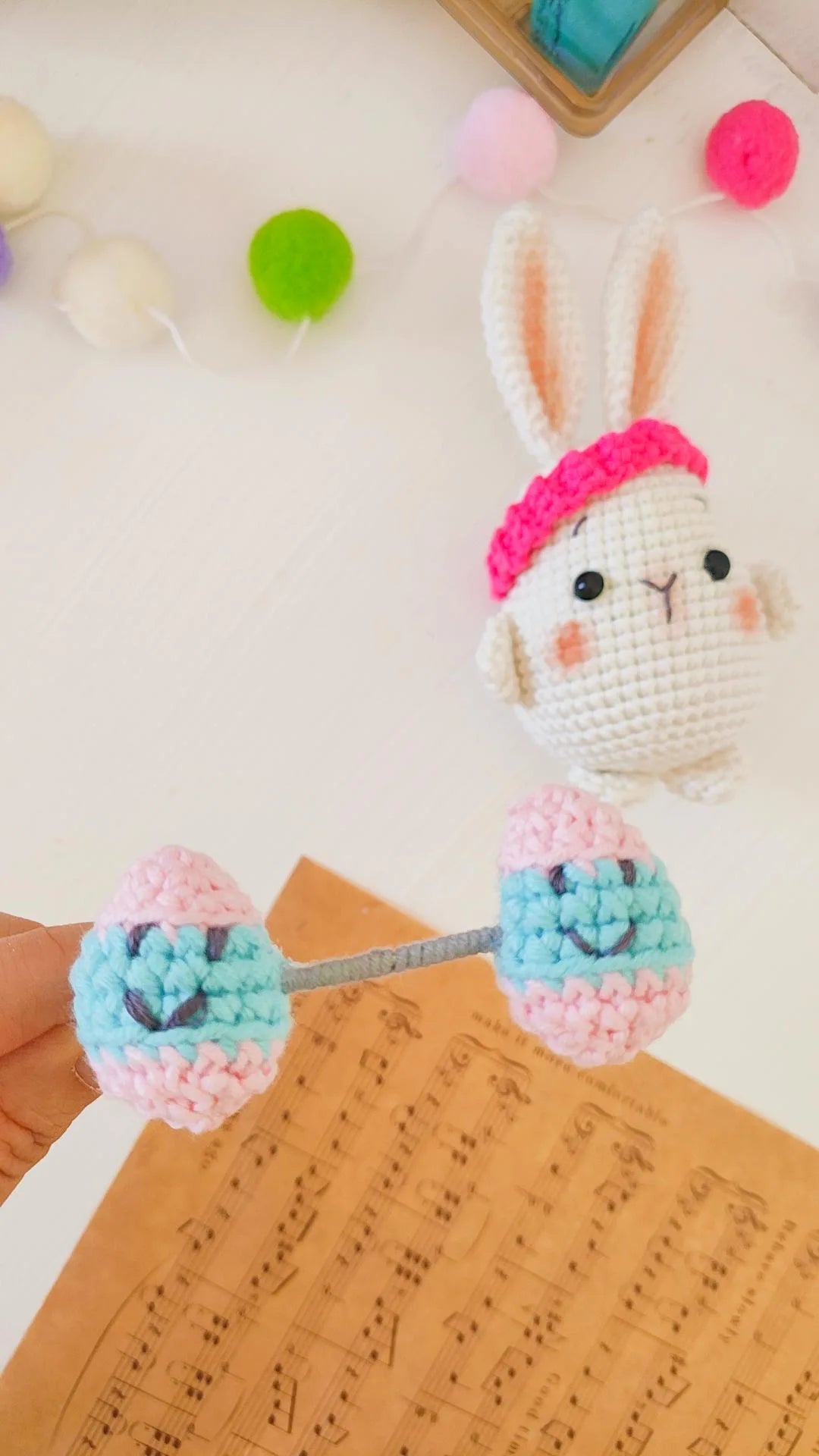 Barbell Bunny Crochet Pattern