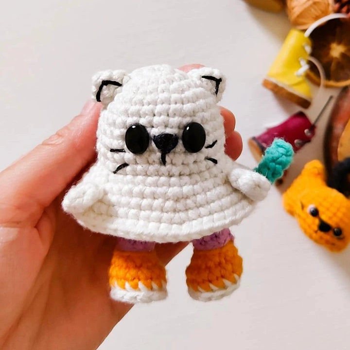 Phantom Paws the Ghost Cat Crochet Pattern