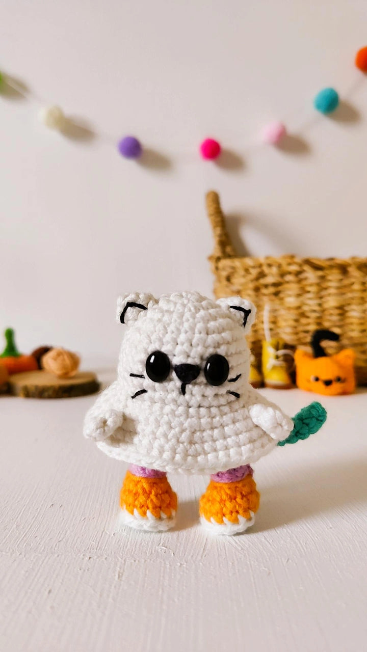 Phantom Paws the Ghost Cat Crochet Pattern