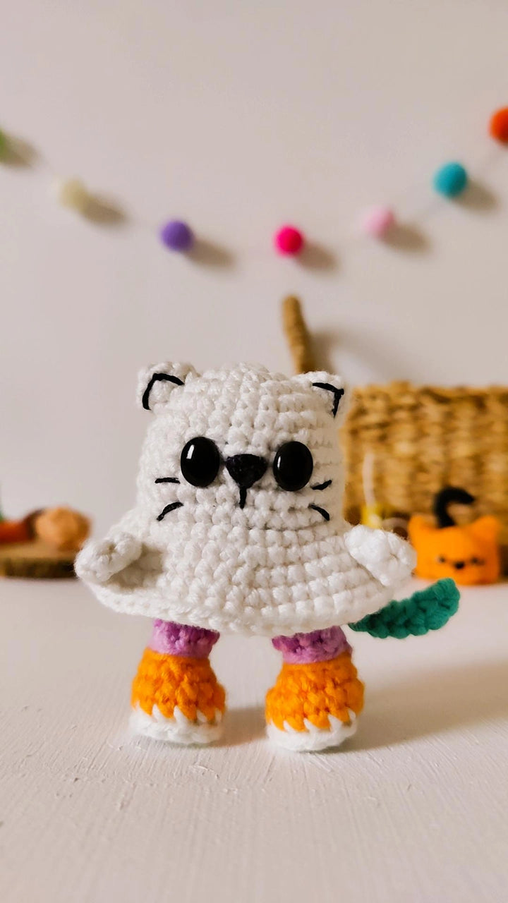 Phantom Paws the Ghost Cat Crochet Pattern