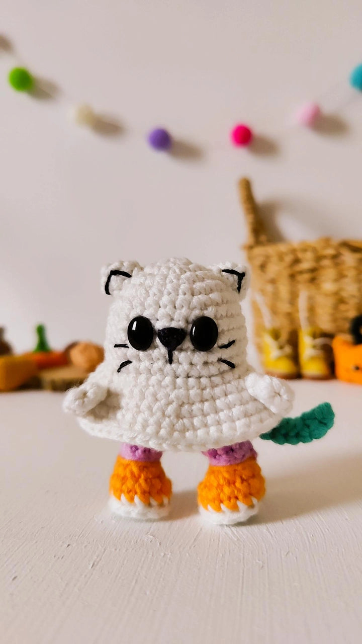 Phantom Paws the Ghost Cat Crochet Pattern