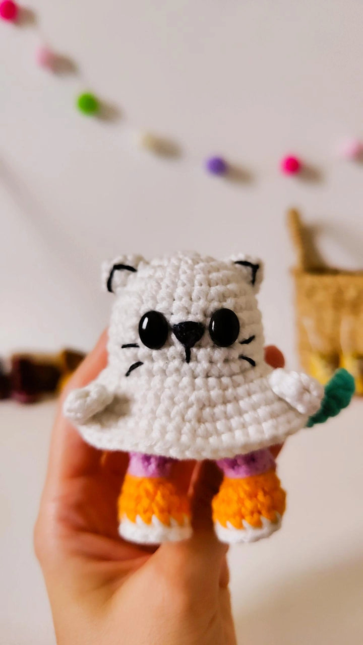 Phantom Paws the Ghost Cat Crochet Pattern
