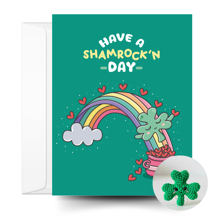 Shamrock Crochet Pattern & Matching Card: "Have A Shamrock'n Day"