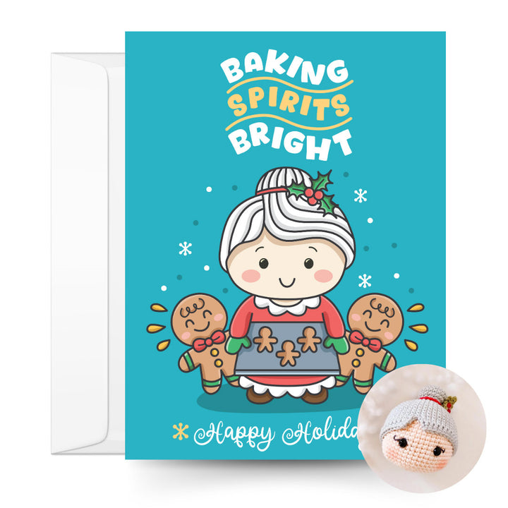 Mrs. Claus Crochet Pattern & Matching Card: "Happy Holidays"