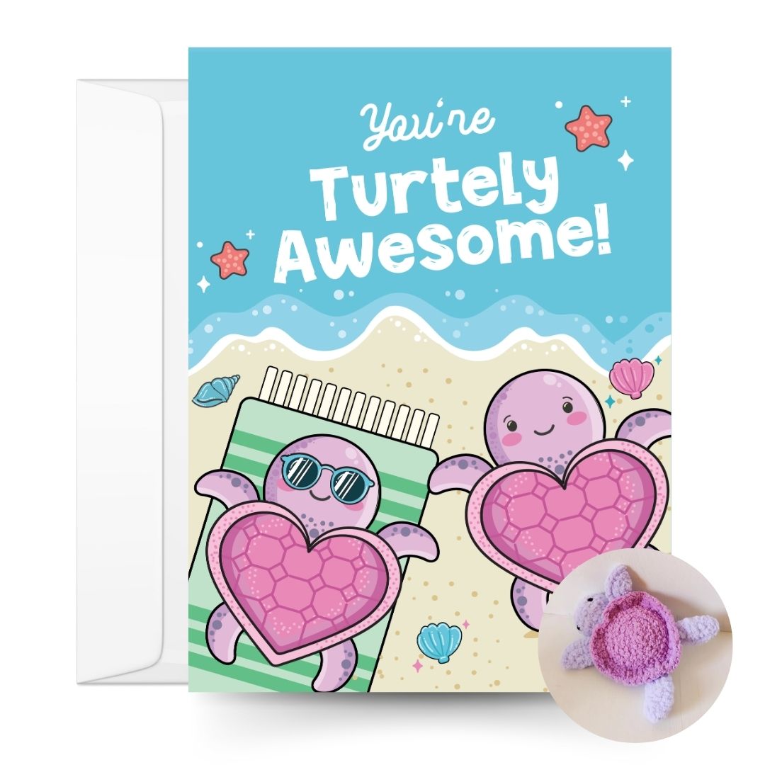 Shelly The Heart Turtle Crochet Pattern & Greeting Card