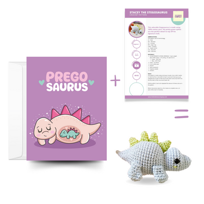 Stegosaurus Crochet Pattern & Matching Card: 
