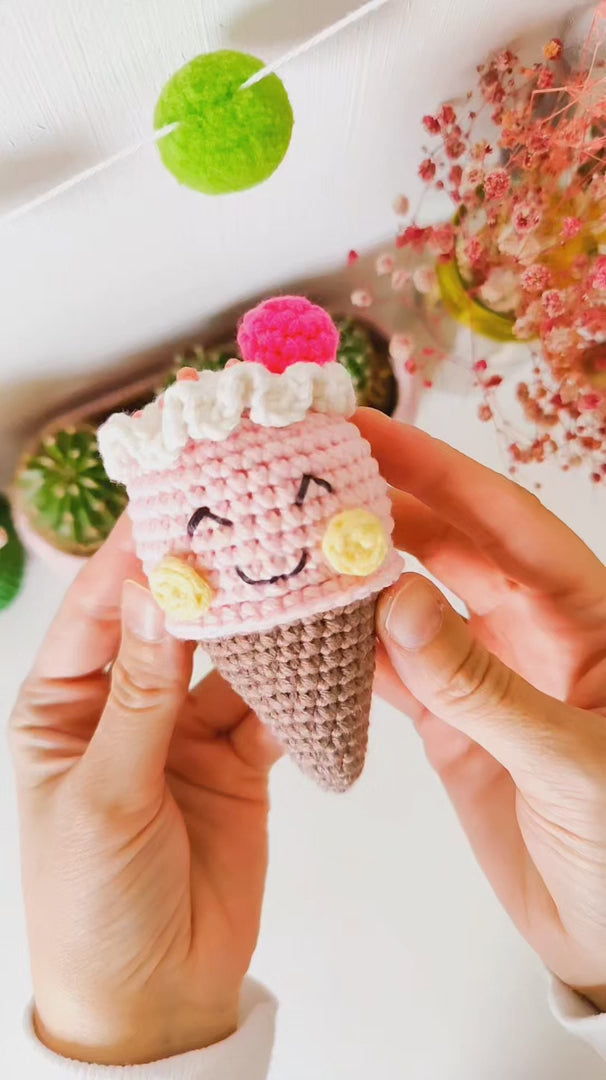 Isabella the Ice Cream Cone "Melting Hearts" Crochet Pattern