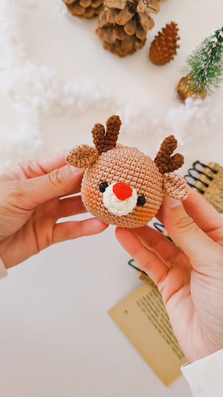 Reindeer Crochet Pattern & Matching Card: "Christmas is Here"